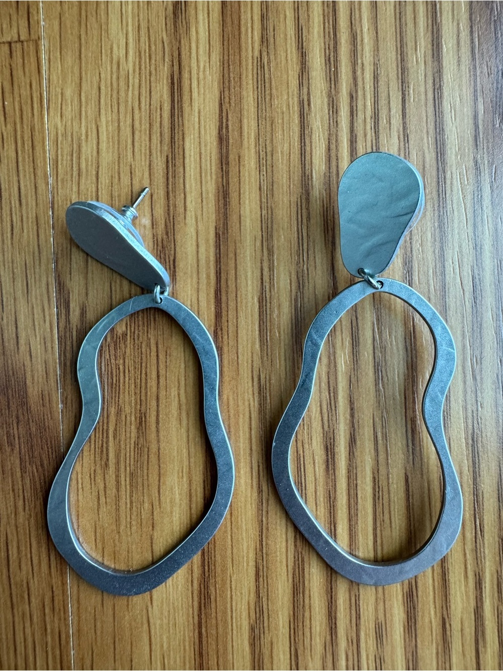 Rocksbox Organic Drop Earrings in Matte Silver